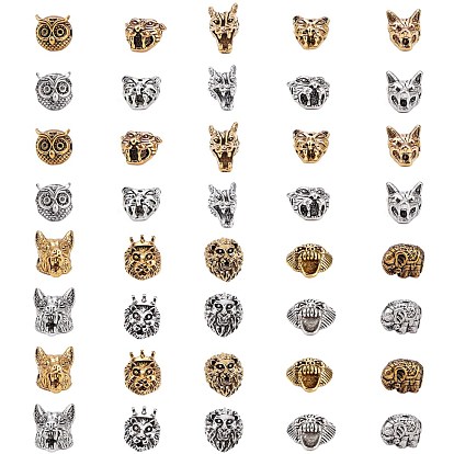 Animals Theme Tibetan Style Alloy Beads, Mixed Shapes