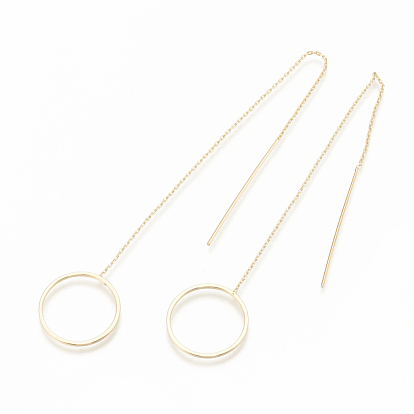 Brass Stud Earring Findings, Ear Threads, Ring, Nickel Free