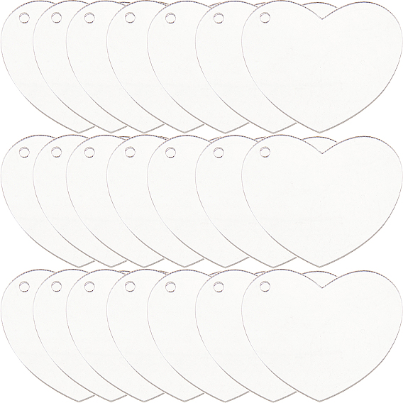 30шт. прозрачные акриловые диски большие подвески, сердце