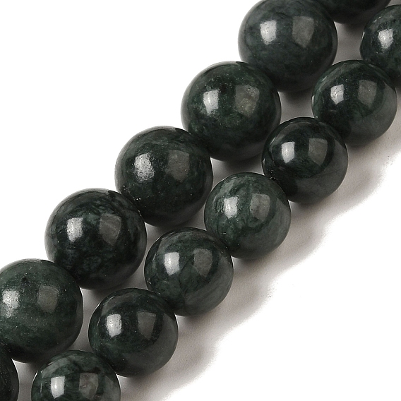 Бусы из натурального черного нефрита, круглые