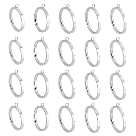 Unicraftale 10 piezas 5 estilo 304 ajustes de anillo de dedo de acero inoxidable, base de anillo de bucle, tamaño mezclado
