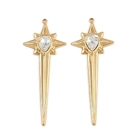 304 горный хрусталь из нержавеющей стали большие кулоны, звезда, ионное покрытие (ip)