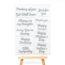 Greetings Phrase Clear Silicone Stamps, for DIY Scrapbooking, Photo Album Decorative, Cards Making