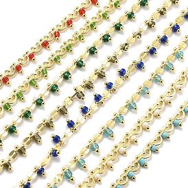 Стеклянные звенья цепи, с медными цепями, долговечный, без свинца и без кадмия, стойки покрытие, реальный 18 k позолоченный, пайки, с катушкой