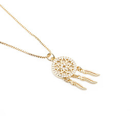 Chic Fringe Pendant Necklace with Sparkling CZ Stones - Perfect for Minimalist Style