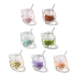 Transparent Resin Pendants, Coffee Cup Charms