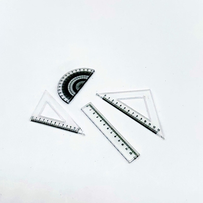 Mini Plastic Ruler & Protractors, Dollhouse Decoration Accessories