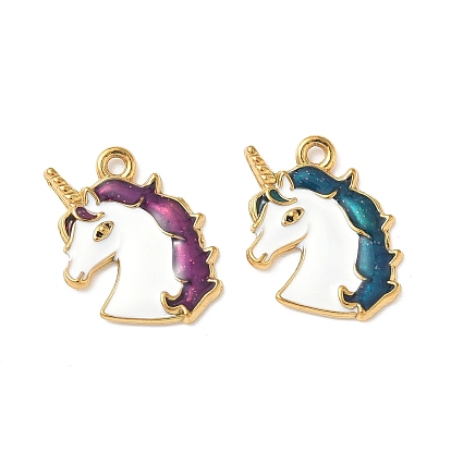 304 нержавеющей стальной эмали подвески, ионное покрытие (ip), прелести единорога, золотые