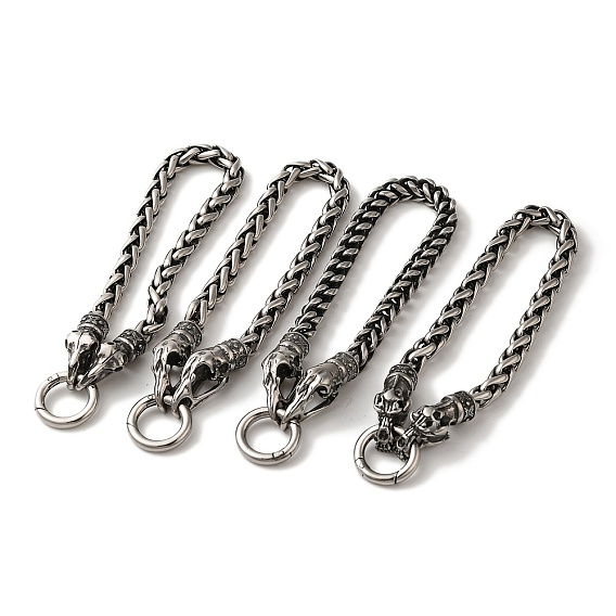 316 браслеты из хирургической нержавеющей стали с цепочкой из пшеницы, черепом викинга и вороном/драконом