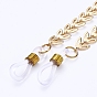 Brass Cable Chains, Cobs Chains Glasses Neck Cord, Strap Eyeglass String Holder, with Rubber Loop Ends