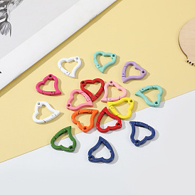 Paint color zinc alloy spring buckle heart-shaped opening spring ring luggage hardware key chain diy jewelry accessories