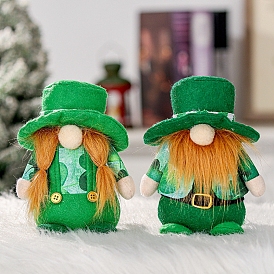 St. Patrick's Day Cloth Gnome Dolls Figurines Display Decorations, for Home Desktop Decoration