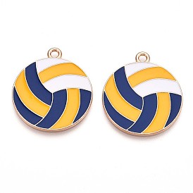 Подвески из эмали и сплава, без свинца и без кадмия, золотые, волейбольный шарм