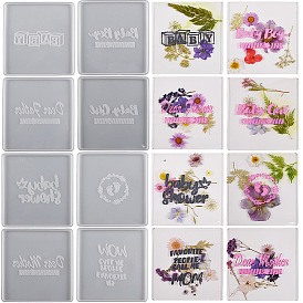 DIY Silicone Square Coaster Molds for Baby Shower, Resin Casting Molds