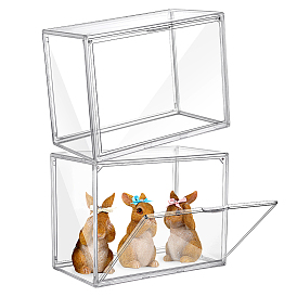 2шт. пластиковые витрины для фигурок домашних животных, прямоугольные