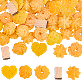 50 шт 5 стили кабошоны из непрозрачной смолы, имитация печенья, разнообразные