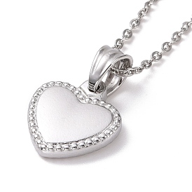 304 Stainless Steel Heart Pendant Necklace for Women