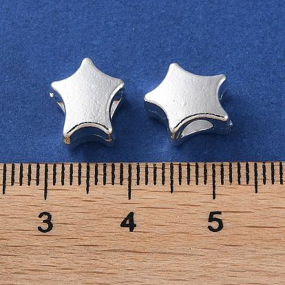 Alloy Beads, Long-Lasting Plated, Star