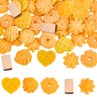 50 шт 5 стили кабошоны из непрозрачной смолы, имитация печенья, разнообразные