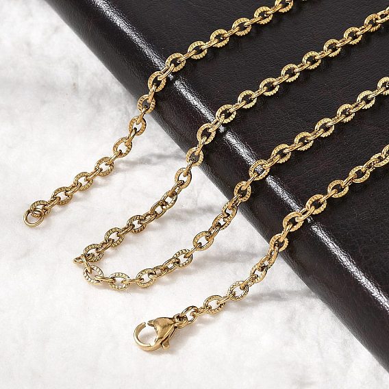 304 из нержавеющей стали кабель цепи ожерелья, с карабин-лобстерами , 23.4 дюйм (594 мм), 3 мм