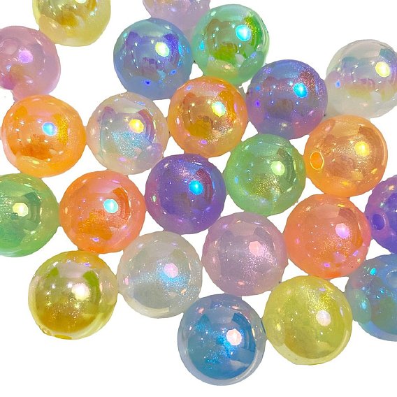 10 шт. светящиеся непрозрачные акриловые бусины, светится в темноте, круглые