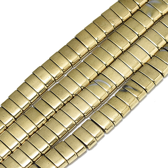 Galvanoplastie hématite synthétique liens multi-brins non-magnétiques, 2 trou, pour la fabrication de bracelets élastiques, rectangle