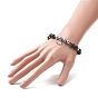 Gemstone & Synthetic Hematite Beaded Stretch Bracelets for Women, Alloy Elephant Charms Bracelets