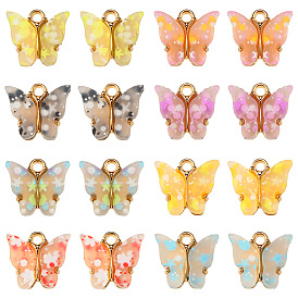 Charmes acryliques, avec paillettes et alliages, charme de papillon