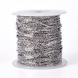 304 Stainless Steel Cable Chains, Soldered, with Spool