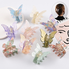 Butterfly Cellulose Acetate(Resin) Claw Hair Clips, Hair Accessories for Women Girls