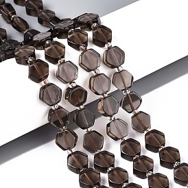 Натуральные ледяные обсидиановые бусинки, шестиугольник, с бисером