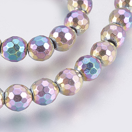 Гальваническая немагнитная синтетическая гематитовая нить, класс АА, круглые, граненые