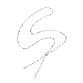 2.5мм 304 изготовление ожерелья из цепочки-скрепки из нержавеющей стали, с латунной бисера