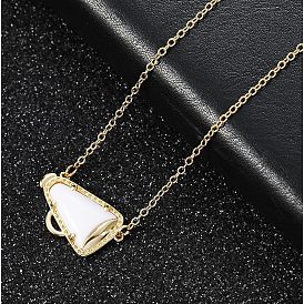 Латунные ожерелья с подвеской в виде трубы для черлидинга из белой эмали