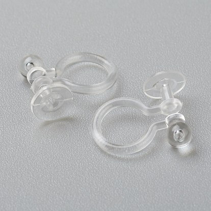 Plastic Clip-on Earring Findings, for Non-pierced Ears