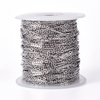 304 Stainless Steel Cable Chains, Soldered, with Spool