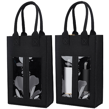 Bolsas de tela de fieltro para envasar vino tinto, Tiene capacidad para hasta 2 botellas, Rectángulo