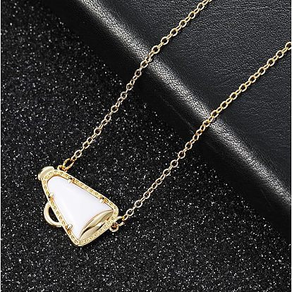 Латунные ожерелья с подвеской в виде трубы для черлидинга из белой эмали