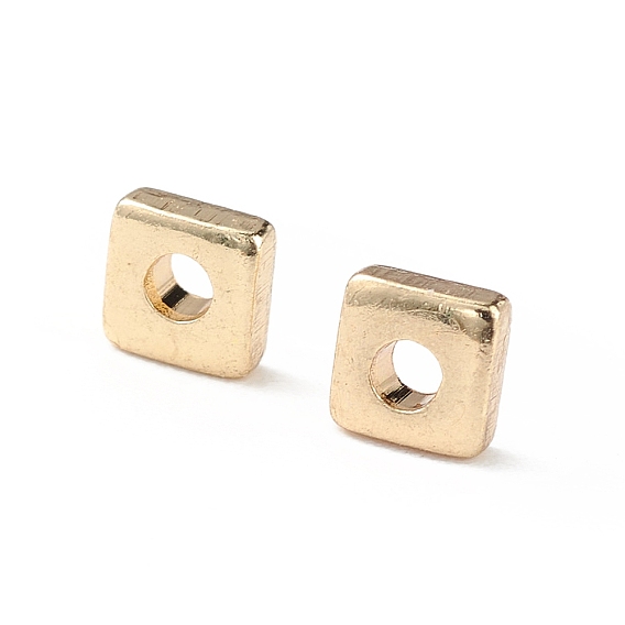 Brass Beads, Long-Lasting Plated, Square
