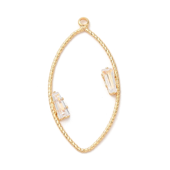 Подвески из прозрачного стекла из латуни, долговечный, лошадиный глаз 