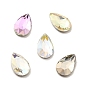 K9 Glass Rhinestone Cabochons, Flat Back & Back Plated, Faceted, Teardrop