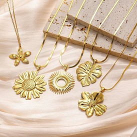 304 ожерелья с подвесками из нержавеющей стали для женщин, золотые