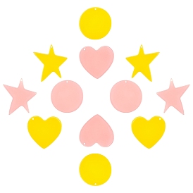 Подвески из прозрачного ацетата целлюлозы (смола) в стиле 16 шт. 3, ровный цвет, плоский круглый и сердце и звезда