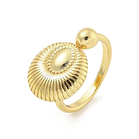 Rack Plated Brass Oval Open Cuff Ring for Women, Lead Free & Cadmium Free, Long-Lasting Plated
