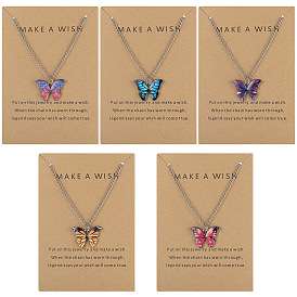 Bohemian Butterfly Pendant Necklace with Minimalist Collarbone Chain Jewelry