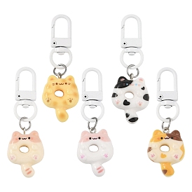 10шт. мультяшный кот пончик смоляные подвески украшения, Сплав с застежкой