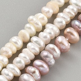 Natural Cultured Freshwater Pearl Beads Strands, Rondelle