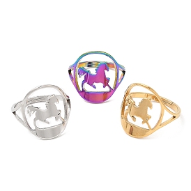 304 Stainless Steel Horse Adjustable Ring for Women