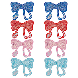 8шт 4цвета компьютерная вышивка ткань самоклеящиеся заплатки, наклеить патч, аксессуары для костюма, аппликация, аускультация, бантом