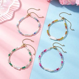 Натуральные и синтетические драгоценные камни и самородки, барочный жемчуг, жемчужные бусины кеши, браслеты-слайдеры, 304 браслеты из нержавеющей стали с цепочками для женщин